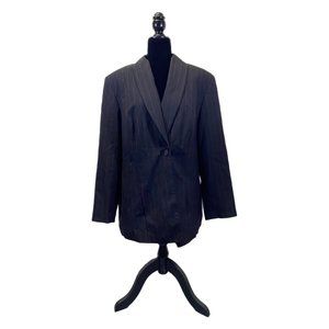 Amanda Smith Women’s Black and Red Striped Suit Jacket, 18W, Pre-owned